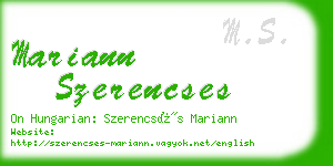 mariann szerencses business card